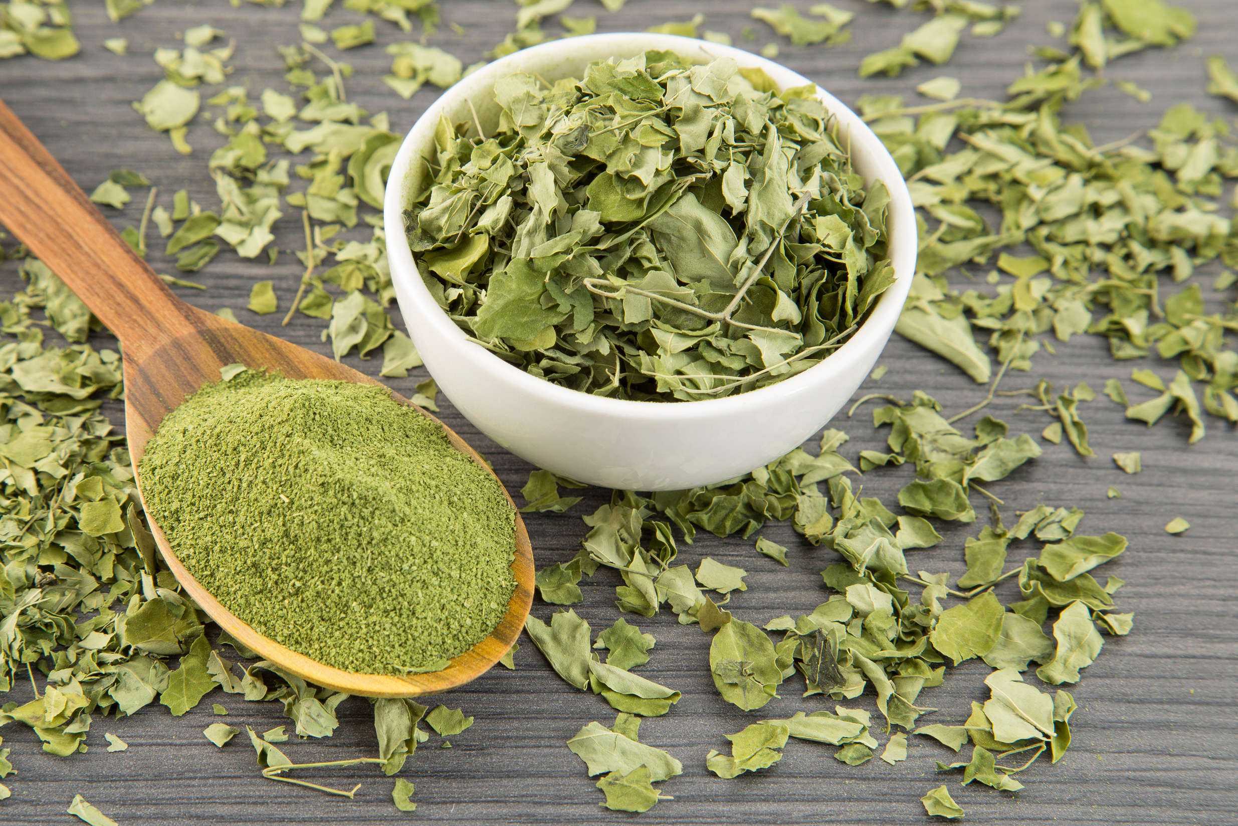 Moringa leaves and moringa powder - Moringa oleifera.